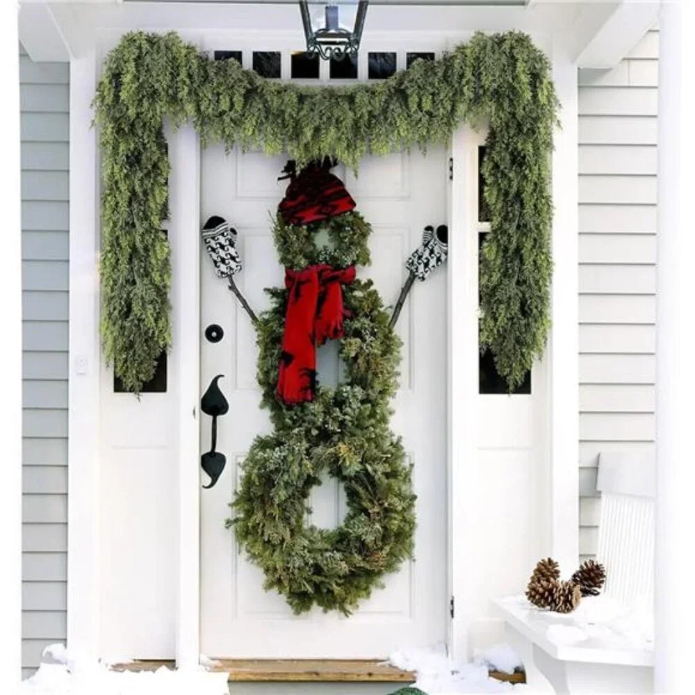 Christmas Garland with Lights for Mantle - Decorations 9ft Realistic